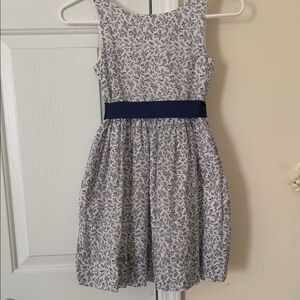 Polo kids size 6X Floral Sleeveless Dress with Navy Accent